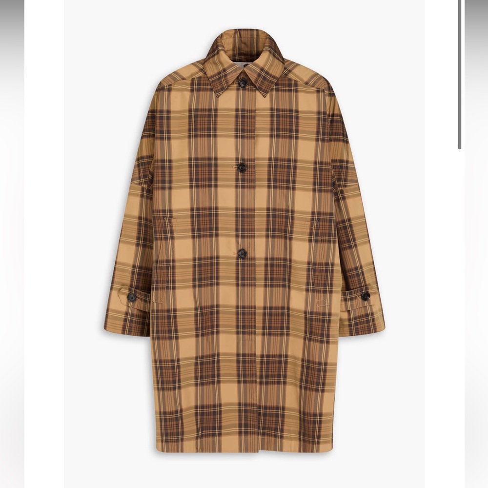 Toteme Tan and Brown Plaid Coat